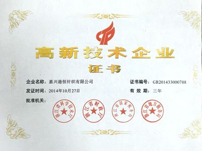 高新技術(shù)企業(yè)證書